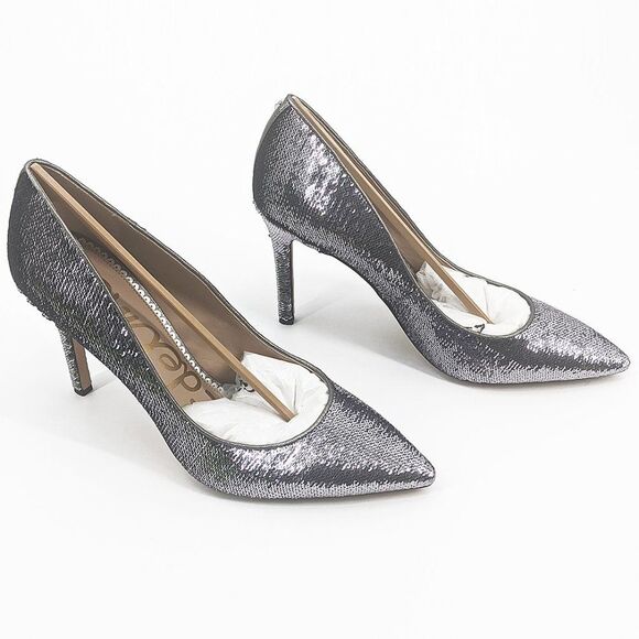 Sam Edelman Hazel Shoes Pumps Size 10 Pointy Toe Metallic Sequin Party Glam Chic - Picture 6 of 11